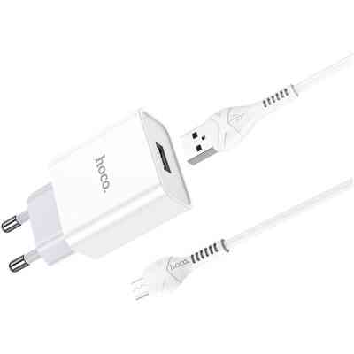 Зарядний пристрій HOCO C81A Asombroso USB + cable Micro 5P 10.5W White (6931474727954) Вінниця