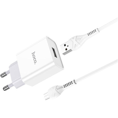 Зарядний пристрій HOCO C81A Asombroso USB + cable Micro 5P 10.5W White (6931474727954) Вінниця - фото 3