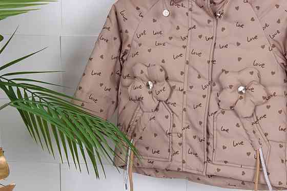 Демисезонная курточка для девочек бежевая на 5-6 лет Николаев