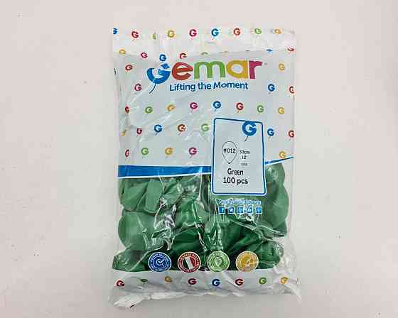 Повітряні кульки пастель зелені 12" (30 см) 100 шт Gemar (1 пач.) Харків