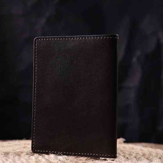 Практична обкладинка із глянсової шкіри на військовий квиток Карта GRANDE PELLE 16778 Коричнева Київ