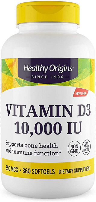 Витамин D3 (Vitamin D3) 10000 МЕ 360 капсул Київ - фото 1