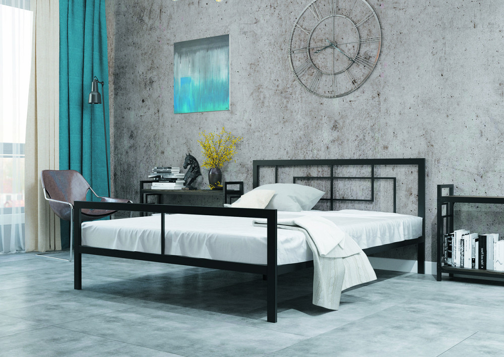 Ліжко Квадро (Металева) ТМ Металл Дизайн 120х190, Каркас — метал 9 см. Харків - фото 1