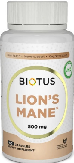 Ежовик гребенчатый Biotus Lion's Mane 500 мкг 60 капс Киев - изображение 1