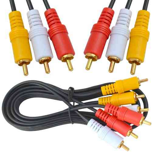 Шнур соединительный , 3RCA х 3RCA, gold, 4x12мм, 1,2м, чёрный Полтава
