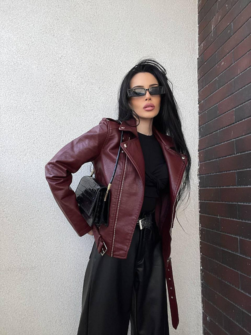 Куртка косуха жіноча Бордовий M Харків - фото 2