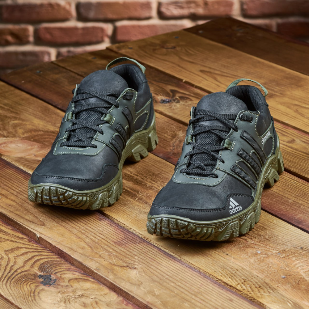 Чоловічі шкіряні кросівки Весна-осінь A 30 ч- Олива Харьков - изображение 9