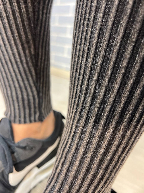 Лосини жіночі U 166 варенка широкий рубчик щільні теплі висока талія чорні, чорний, one size Київ - фото 4