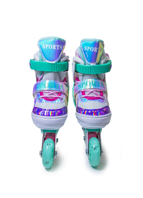 Дитячі розсувні ролики Rainbow Scale Sports бірюзові, розмір 29-33. Усі колеса світяться Одеса - фото 5