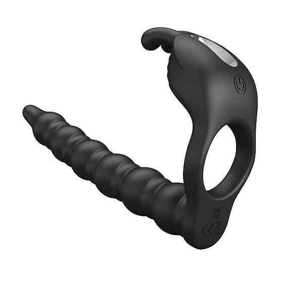 Насадка на член для двойного проникновения - Pretty Love Blackney Vibrating Enhacer Black Sex Aura Киев