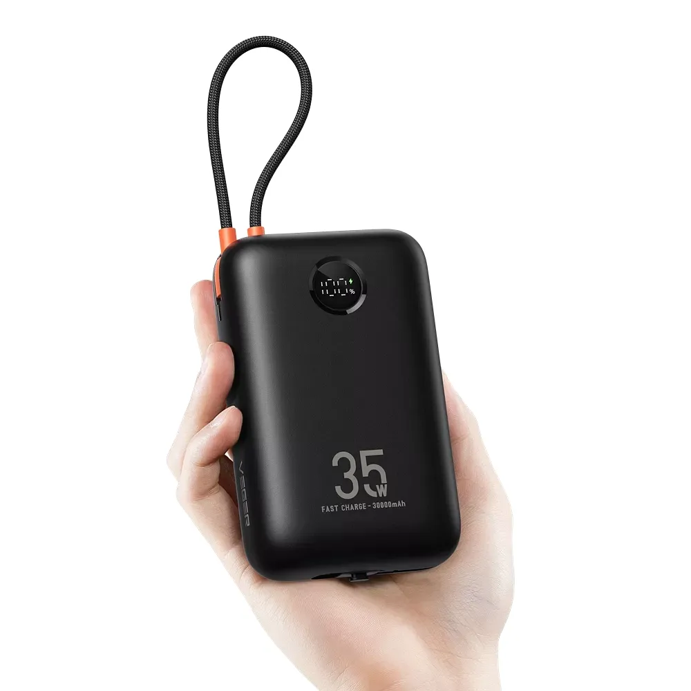 Зовнішній акумулятор VEGER Built-In 2 cables Ultra Mini 30000mAh Киев - изображение 5