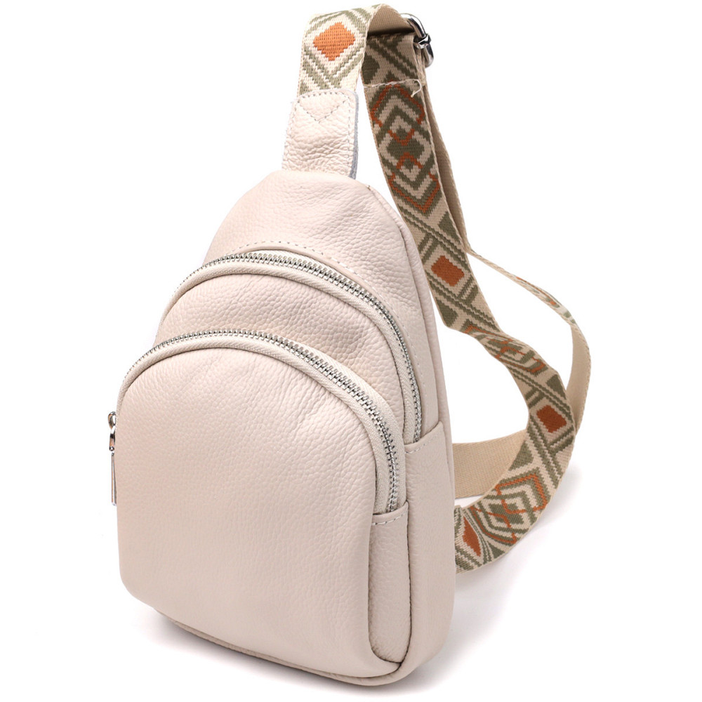 Сумка-слинг из натуральной кожи для женщин Vintage 22936 Белый Киев - изображение 1