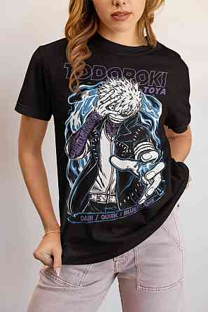 Футболка для мальчика аниме Моя геройская академия оверсайз (рост от 165 до 180 ) Черний AnimeJ0545m Днепр