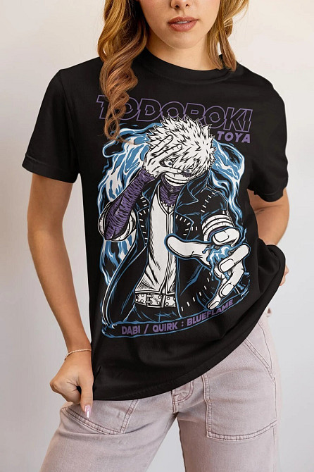 Футболка для хлопчика з аніме принтом Моя геройська академія оверсайз (зріст від 165 до 180) Чорний AnimeJ0545m Дніпро - фото 1