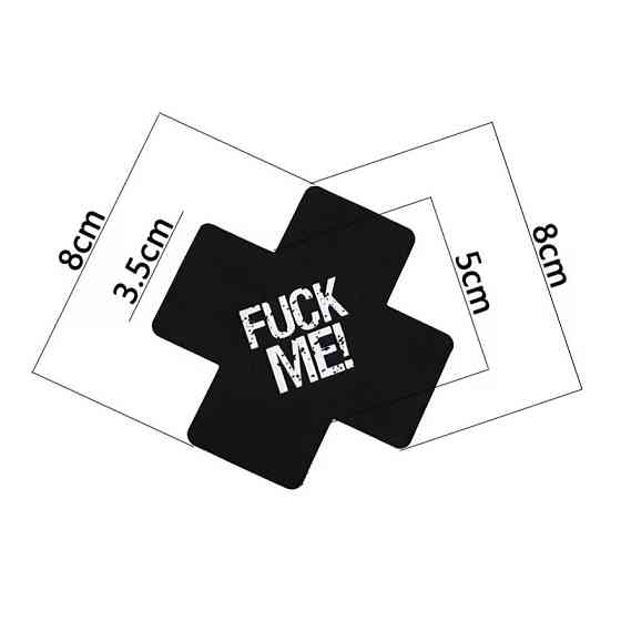 Наклейки на груди Хрести з написом 8 см чорний Київ