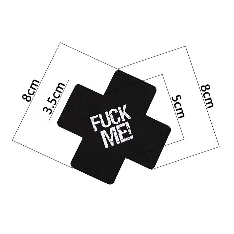 Наклейки на груди Хрести з написом 8 см чорний Київ - фото 2