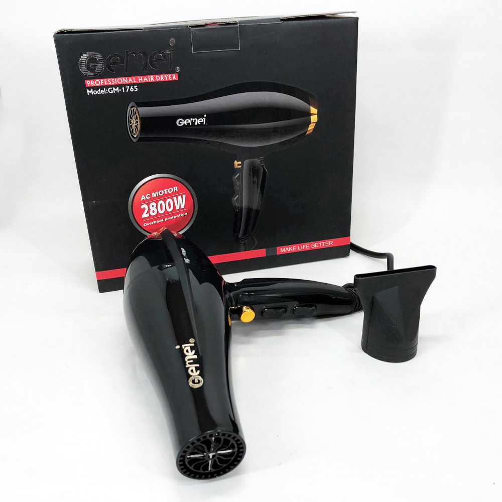 Функциональный профессиональный фен Gemei GM 1765 2800 Вт, Качественный фен для волос JV-58 Львов - изображение 3