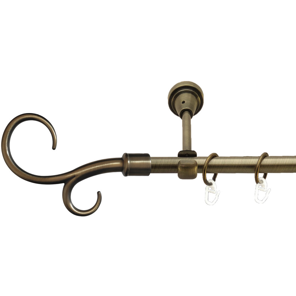 Карниз Orvit Гак Подвійний металевий однорядний відкритий Антик 16 мм 240 см (7180765) Львов - изображение 1