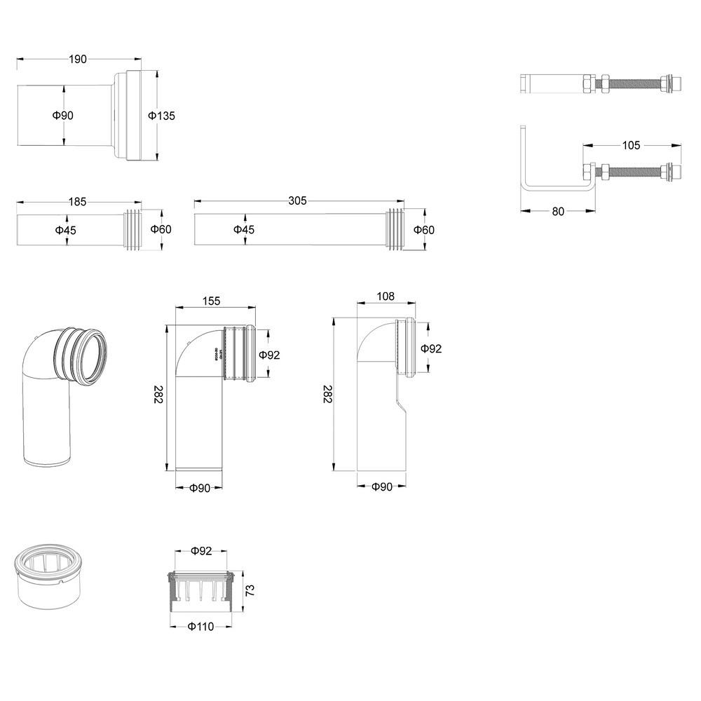 Комплект установочный для унитаза Koer KT-0401 (без панели смыва) (KR5166) Киев - изображение 6