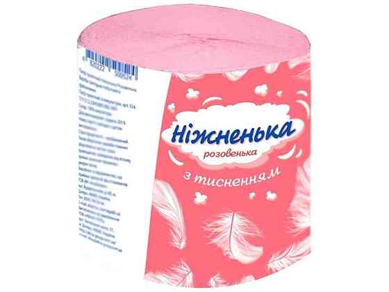 Туалетная бумага 8шт 1слой розовая с тиснением ТМ НОЖНЕНЬКА Киев