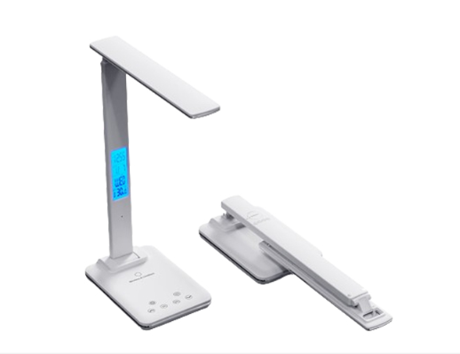 Настольная LED лампа с беспроводной зарядкой и будильником Киев - изображение 2