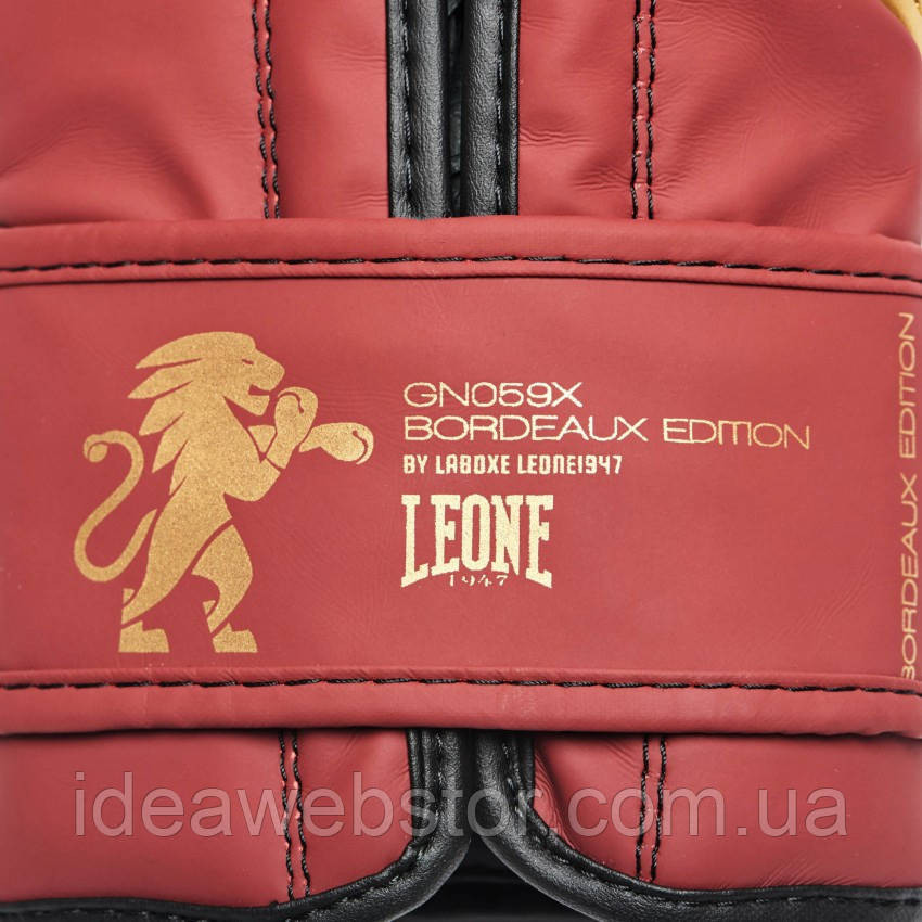 Боксерские перчатки Leone Mono Bord бордовые тренировочные для бокса спарринга и работы на мешке 12 унций Киев - изображение 6