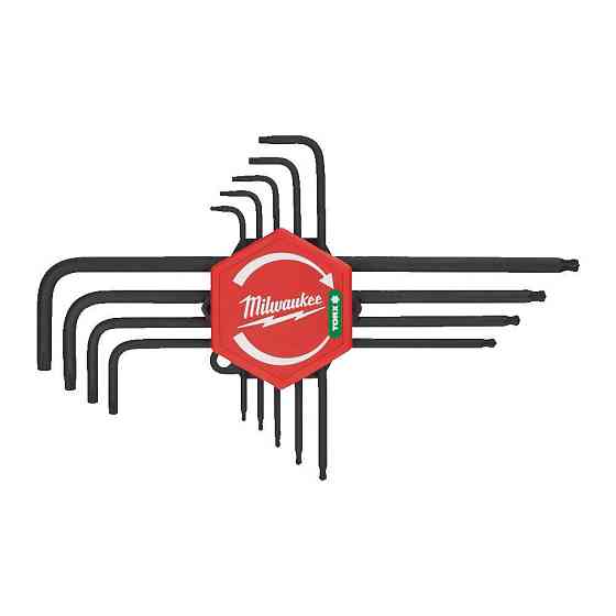 Набір ключів Г-образних TORX MILWAUKEE, (T8/T9/ T10/T15/ T20/T25/T27/  T30/T40) (9шт) пластиковий холдер Одеса