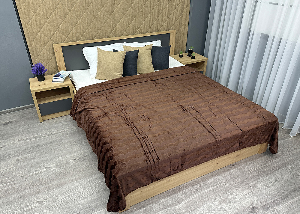 Плед-покривало 200х230 см (+-5см) Коричневий (87-248) Київ - фото 3