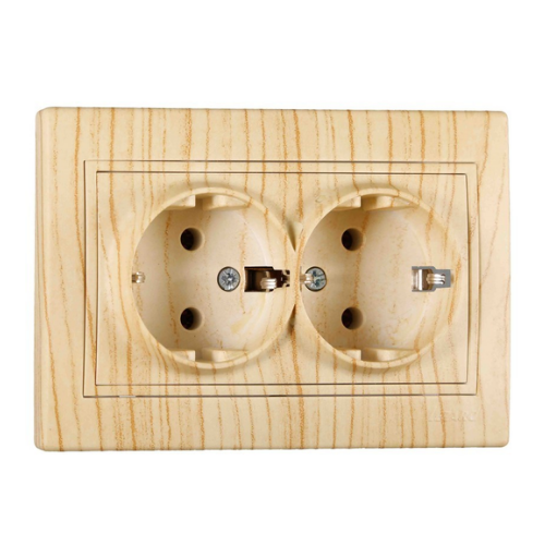 MIRA дуб вибілений матовий Розетка внутрішня 2-а із заземленням Лезард Житомир - изображение 1