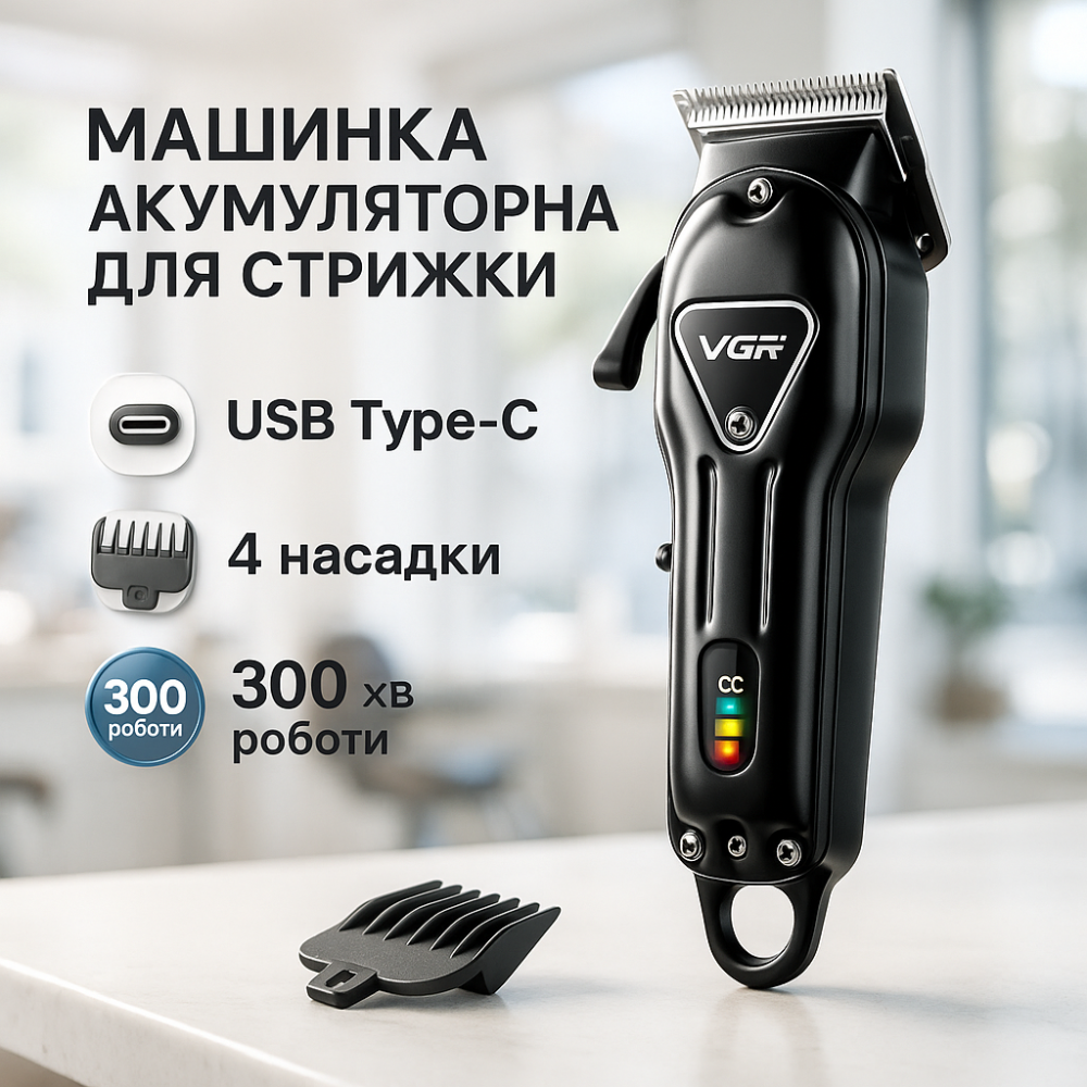 Універсальні машинки для стрижки волосся VGR V-051, Професійний бездротовий тример YZ-23 Львів - фото 15