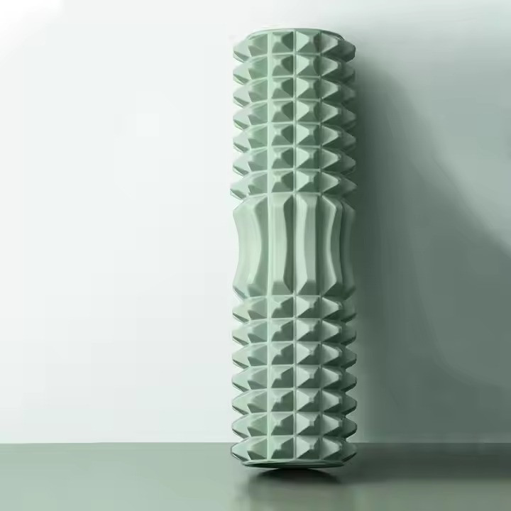 Ролик масажний для йоги та фітнесу, валик гімнастичний, зелений 45 х 12,5 см Кам'янець-Подільський - фото 1