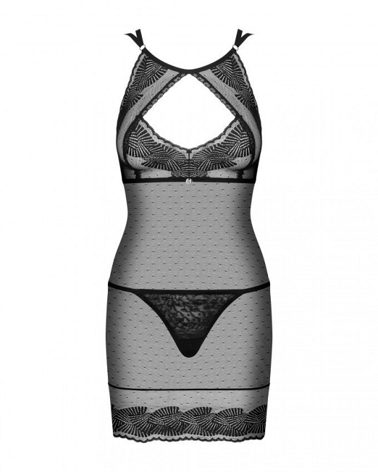 Сорочка кружевная Obsessive Allastia черный, L/XL Sex Aura Киев - изображение 5