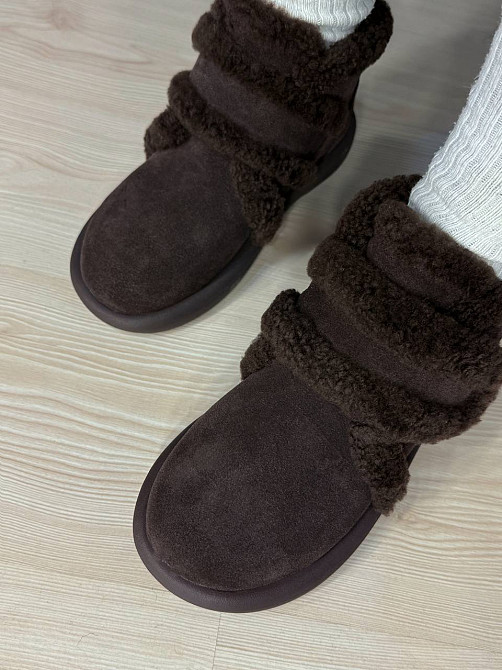 Ботинки женские Hengji 13-6 угги замшевые на меху с опушкой коричневые, 40, 25 см Киев - изображение 10