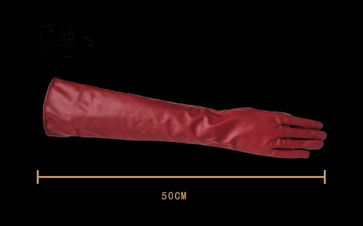 Высокие перчатки женские из экокожи красный Киев - изображение 7