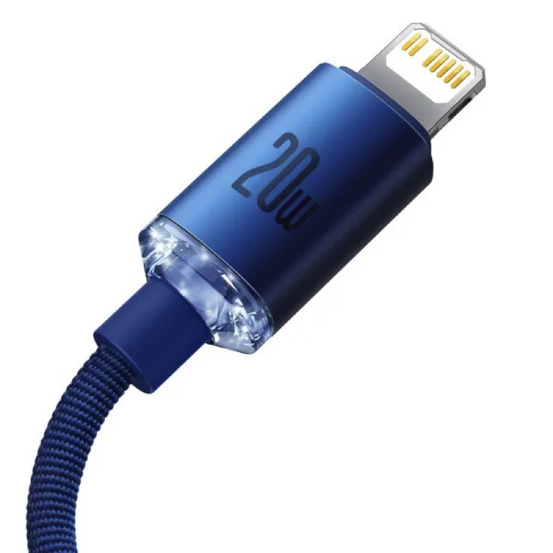 Кабель Baseus Crystal Shine Series Fast Charging Data Cable Type-C to iP 20W 2m Blue Київ - фото 7