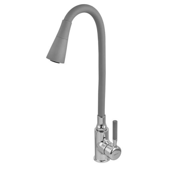 Кухонный смеситель Zerix Atrium-011-T Refl.GRAY, хром с серым силиконовым изливом (ZX4718) Харьков