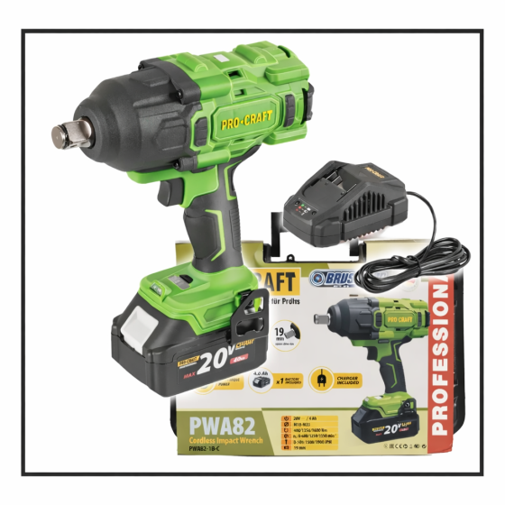 Гайковерт акумуляторний безщітковий інструмент Procraft PWA82,Акумуляторний гайковерт для шиномонтажу 1600 Нм Львів