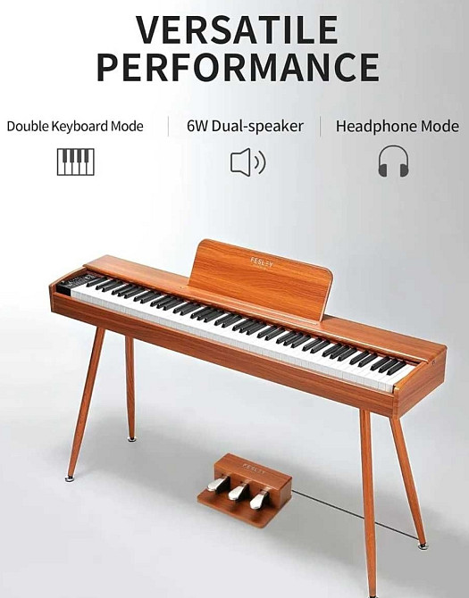 Цифрове піаніно Fesley FEP760 (стійка, 3 педалі, пюпітр, адаптер) Харків - фото 7
