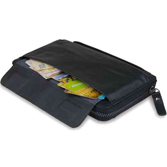 Мужской клатч-барсетка с ремешком на руку Vintage 14654 Черный Киев