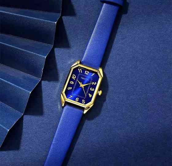 Подарочный набор для женщин наручные часы браслет ожерелье и серьги без подарочной коробки синий Киев