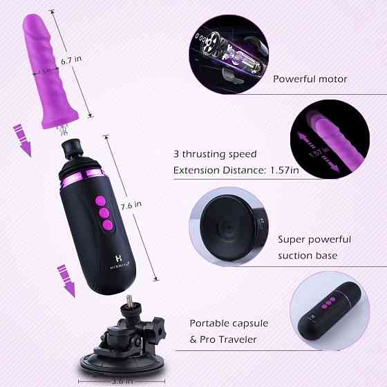 Міні секс-машина Hismith Mini Capsule Sex-Machine with Strong Suction Cup, потужна, перезаряджувана Sex Aura Київ