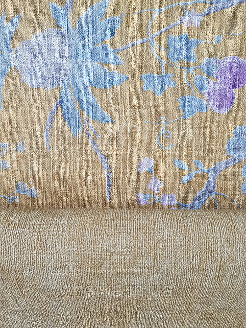 Шпалери метрові вінілові на флізеліні A.S.Creation Flowers Symphony1.06x10 рослини фрукти екзотичні бірюзові яскраво жовті Київ - фото 4