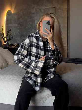 Жіноча базова тепла картата сорочка турецький кашемір Сірий Одеса