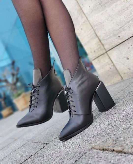 Wright Черевики жіночі WRIGHT чорні шкіра натуральна каблук 10см 38р. (4222) Коломыя - изображение 3