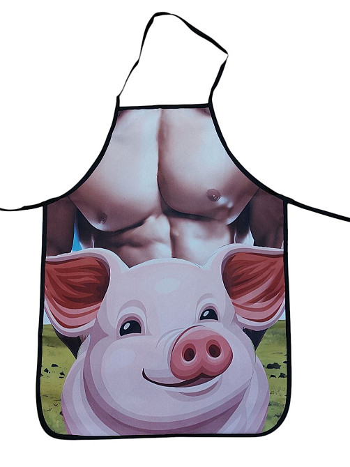 Фартук с приколом с принтом свиньи 80 на 60 см разноцветный Киев - изображение 1