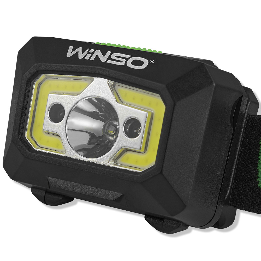 Фонарь налобный Winso 150Lm, 3W XPE+COB, 3xAAA с сенсором белый/красный Львов - изображение 3