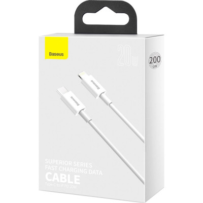 Дата кабель USB-C to Lightning 1.0m 20W Superior Series White Baseus (CATLYS-A02) Вінниця - фото 4