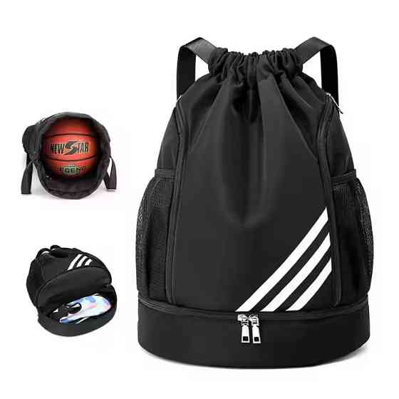 Спортивный рюкзак для мяча на лямках-зятяжках CZST-248, черный Каменец-Подольский