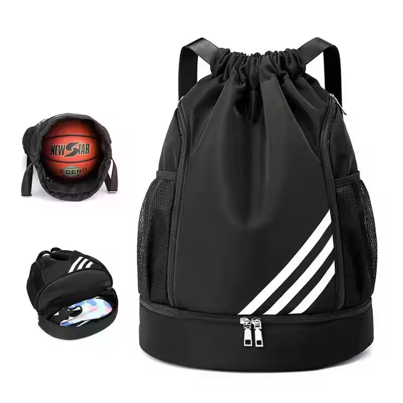 Спортивный рюкзак для мяча на лямках-зятяжках CZST-248, черный Каменец-Подольский - изображение 3