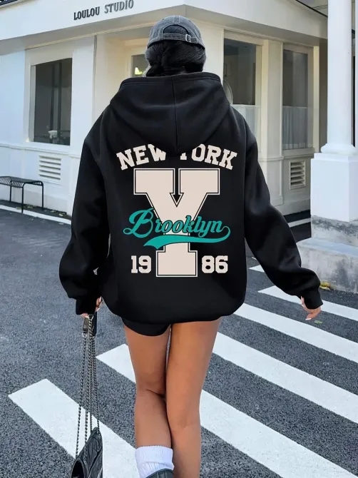 Худі жіноче, світшот чорний, модна толстовка 2700322368 розмір 46 Дніпро - фото 1